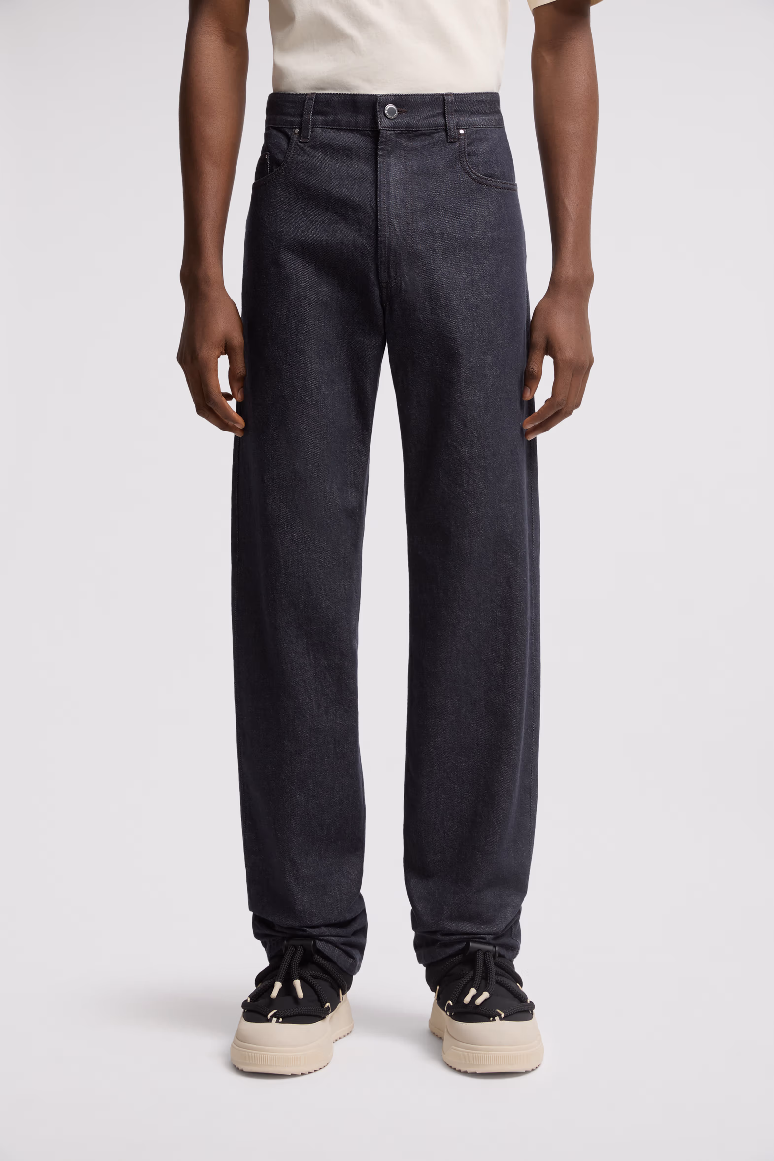 Straight Leg Jeans Men Denim Blue Moncler 3
